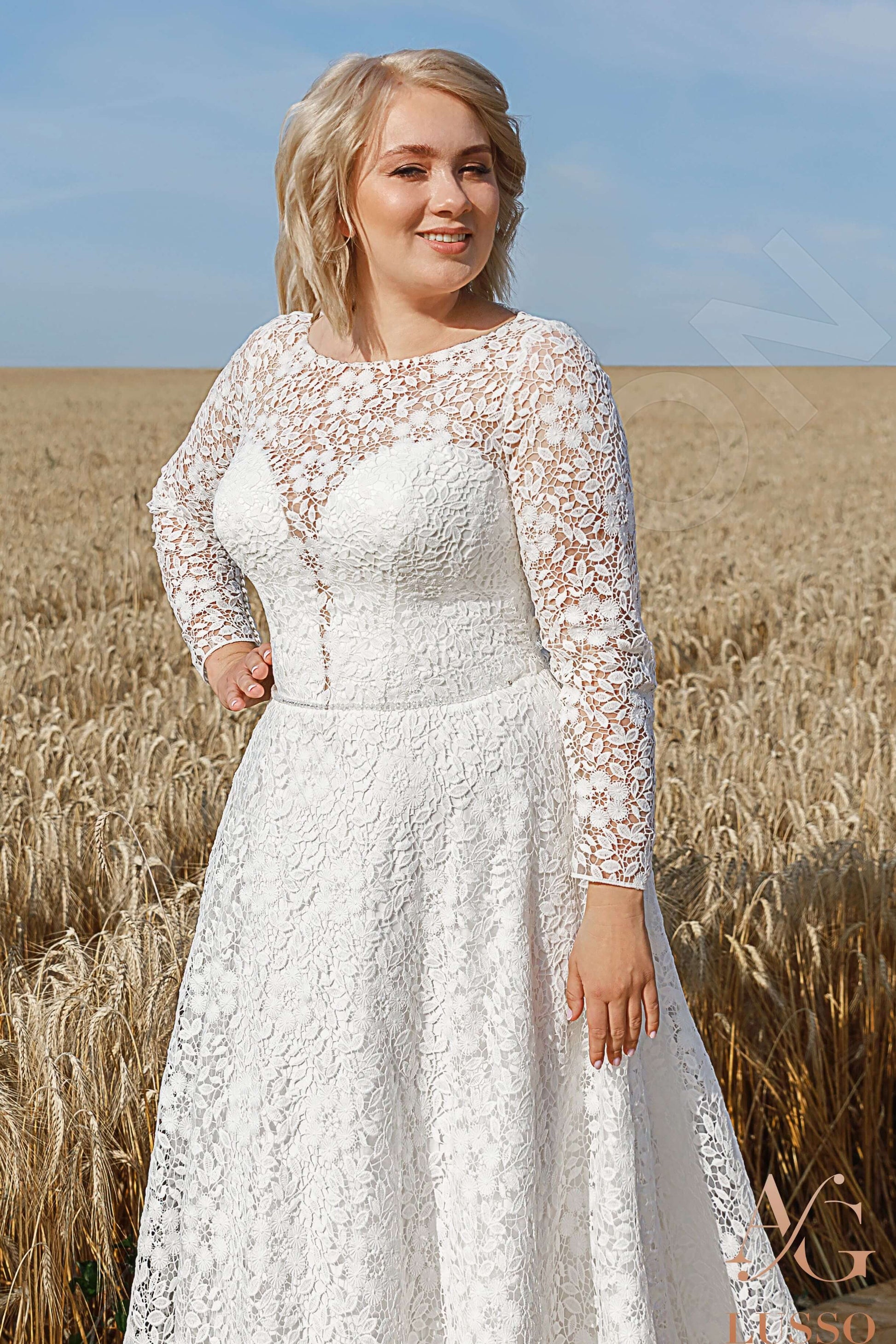 Brissa A-line Jewel Ivory Wedding dress