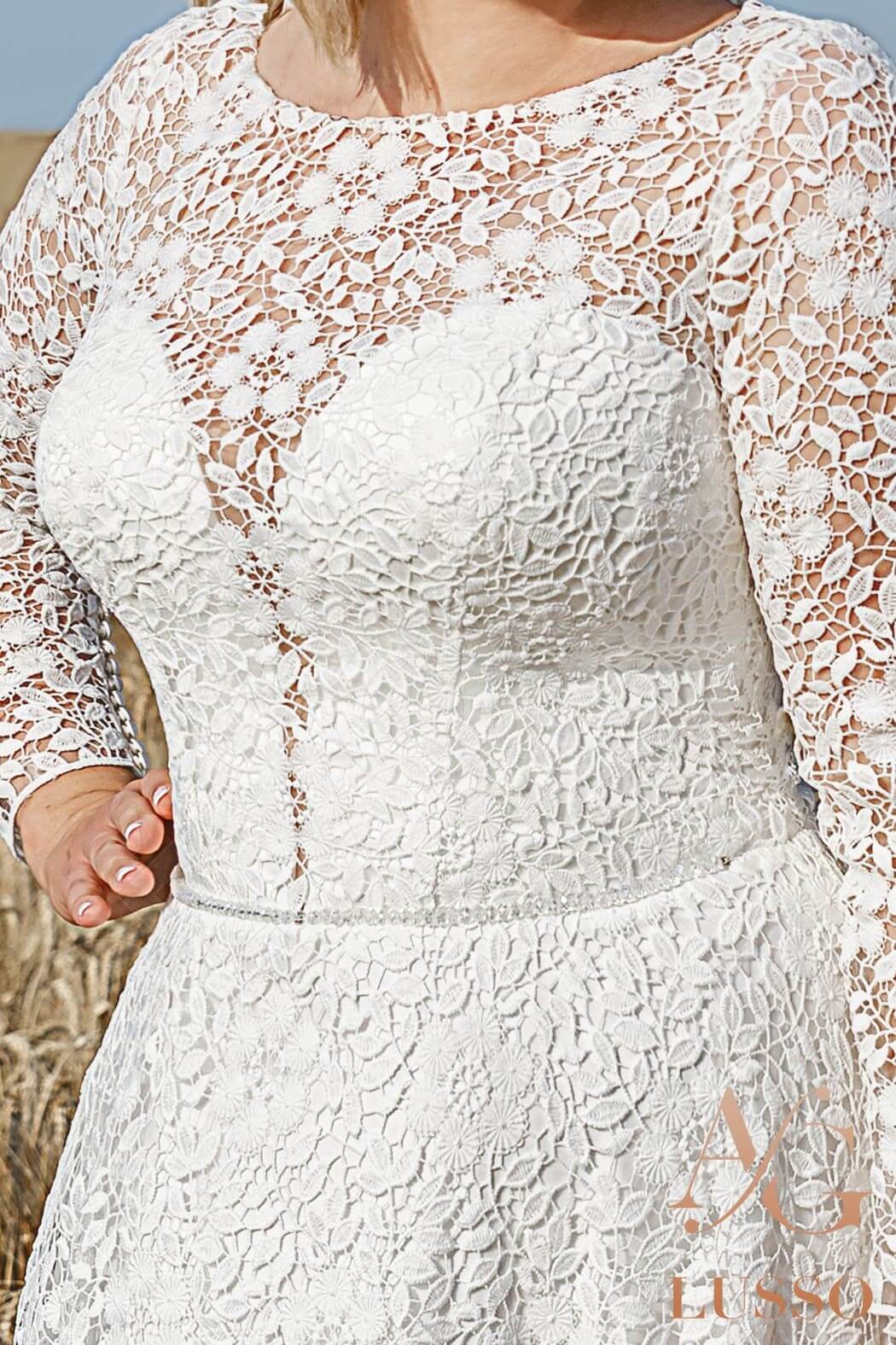 Brissa Full back A-line Long sleeve Wedding Dress 7