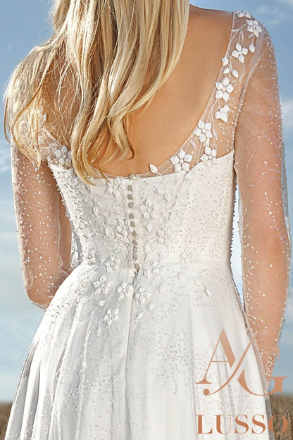 Anaria Open back A-line Long sleeve Wedding Dress 6