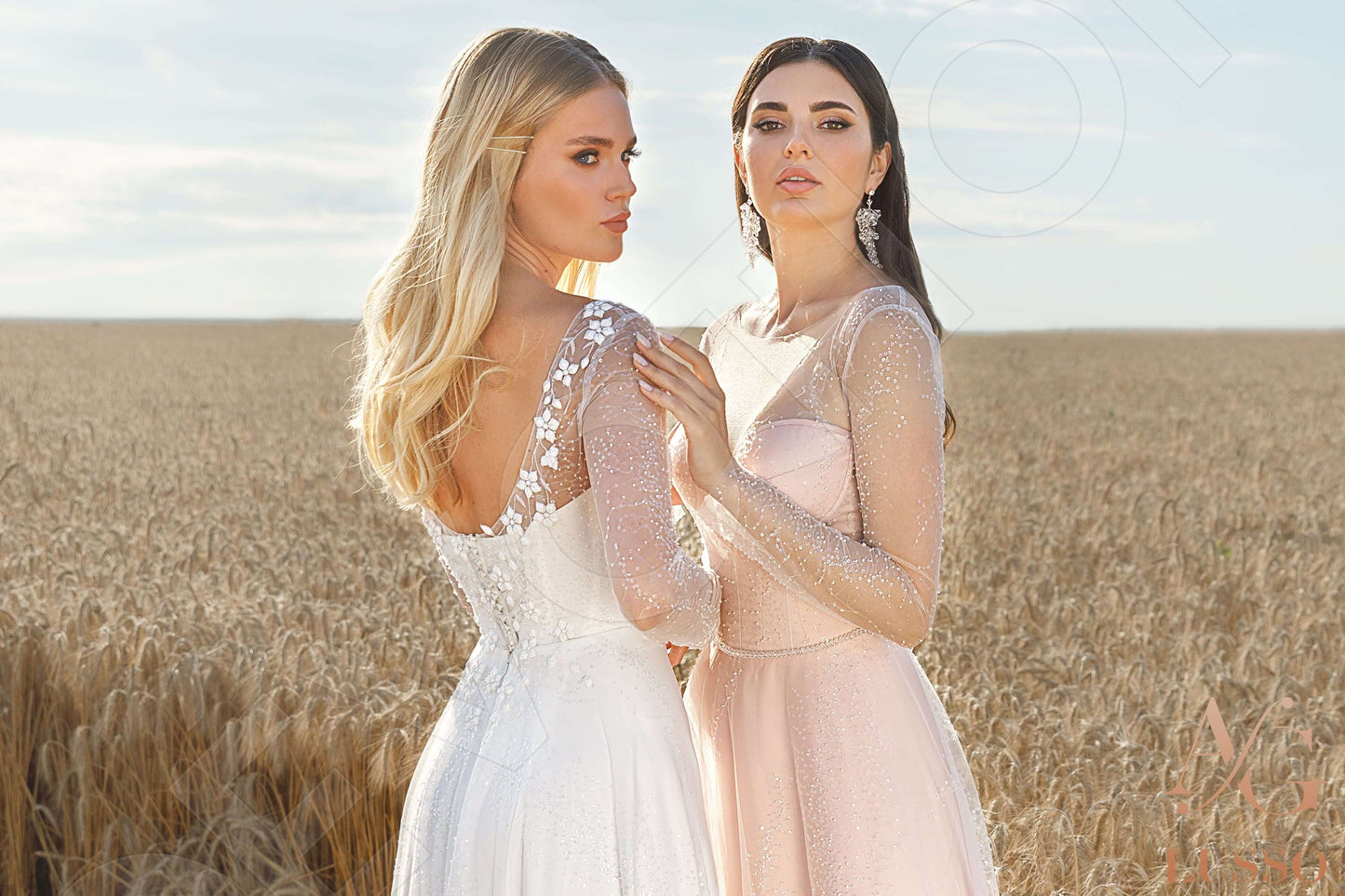 Anaria Open back A-line Long sleeve Wedding Dress 7
