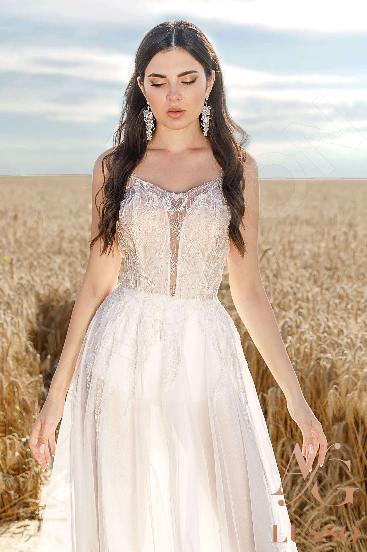 Ariellia Open back A-line Straps Wedding Dress 5