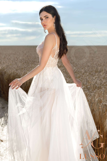 Ariellia Open back A-line Straps Wedding Dress 3