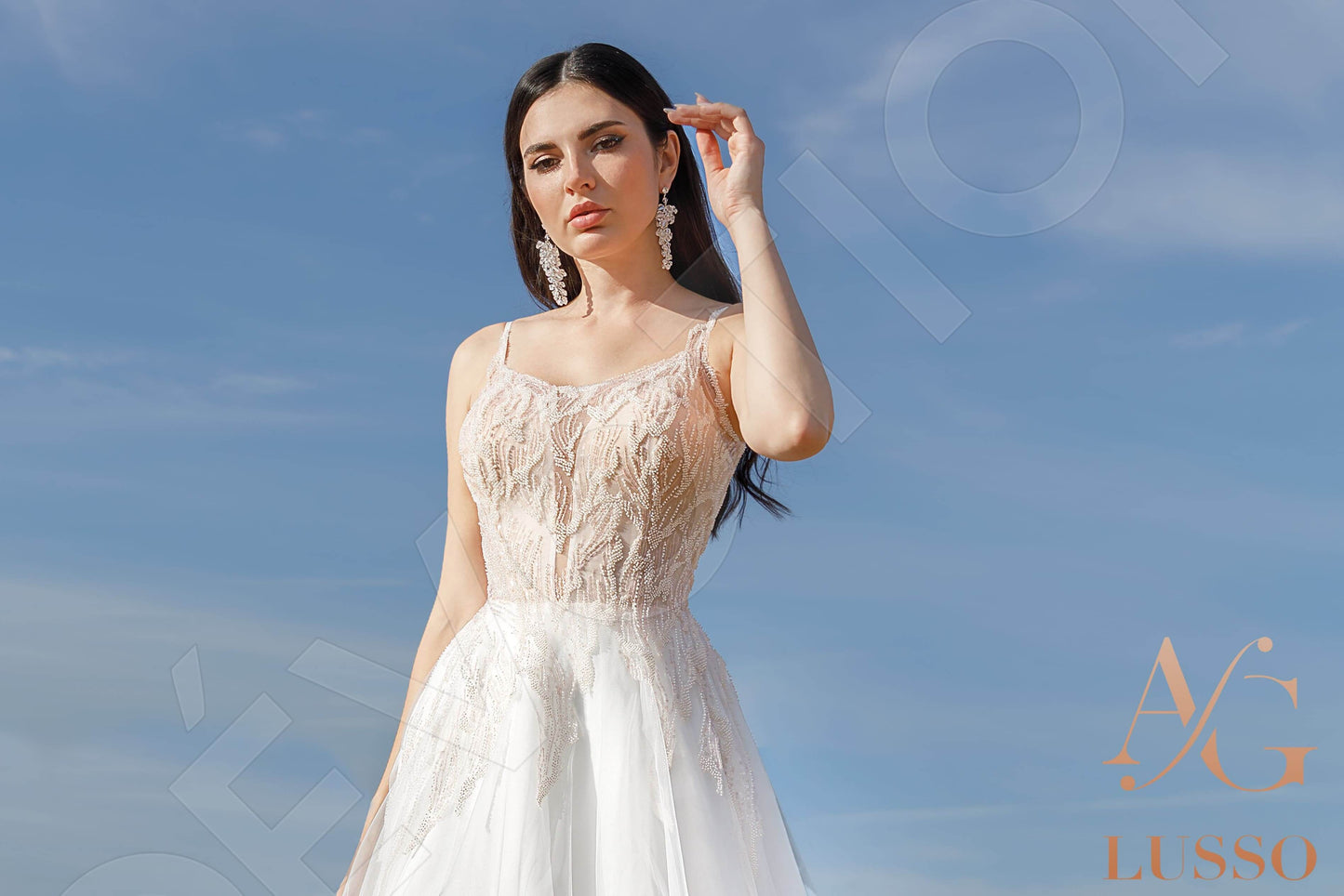 Ariellia Open back A-line Straps Wedding Dress 7