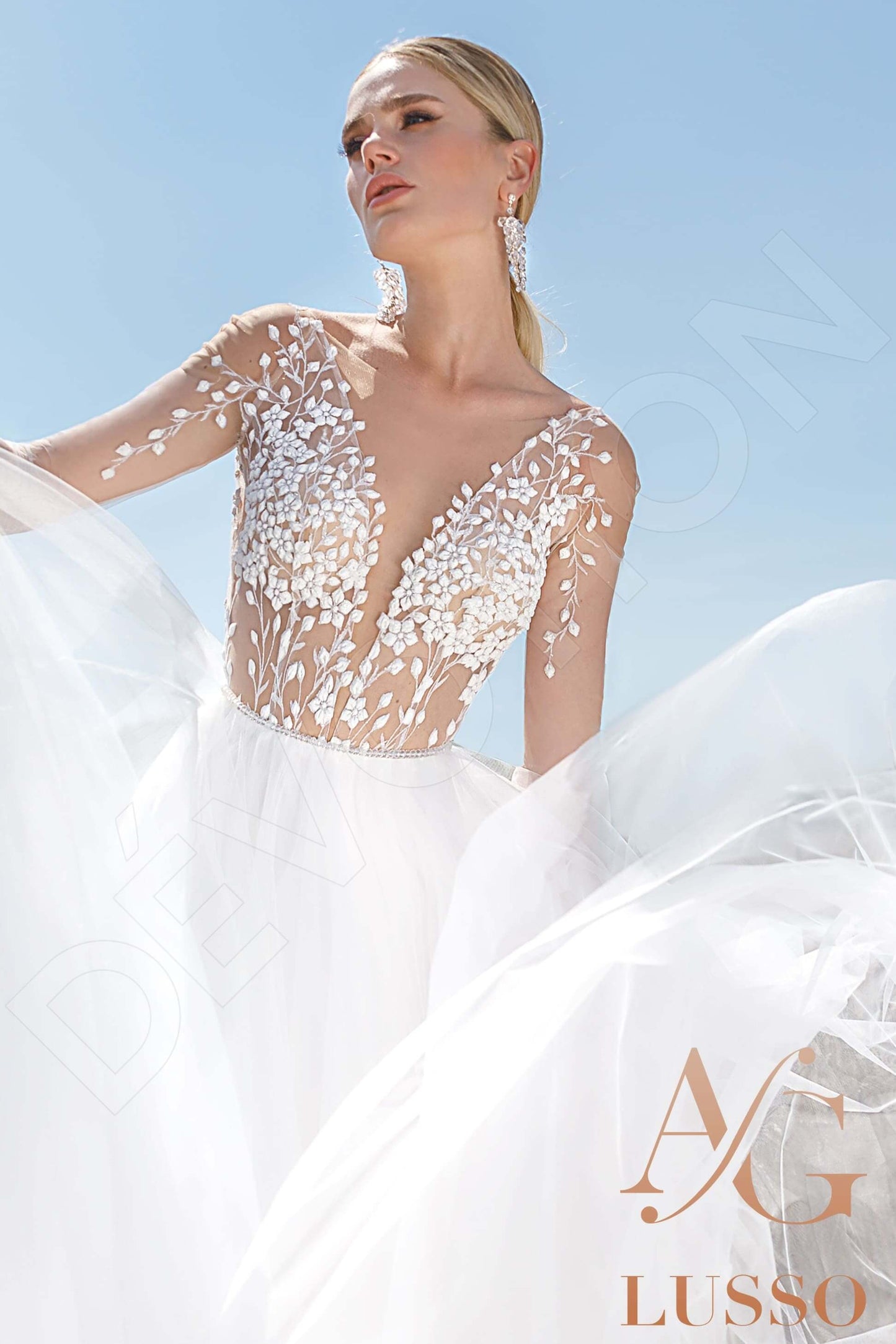Aubrey Open back A-line Long sleeve Wedding Dress 5