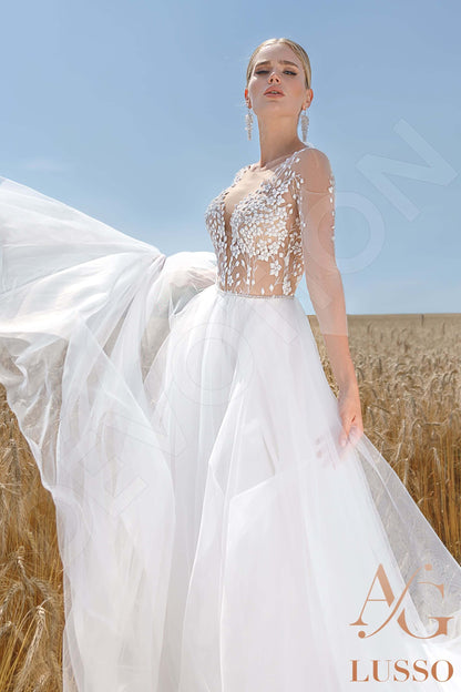 Aubrey Open back A-line Long sleeve Wedding Dress 6