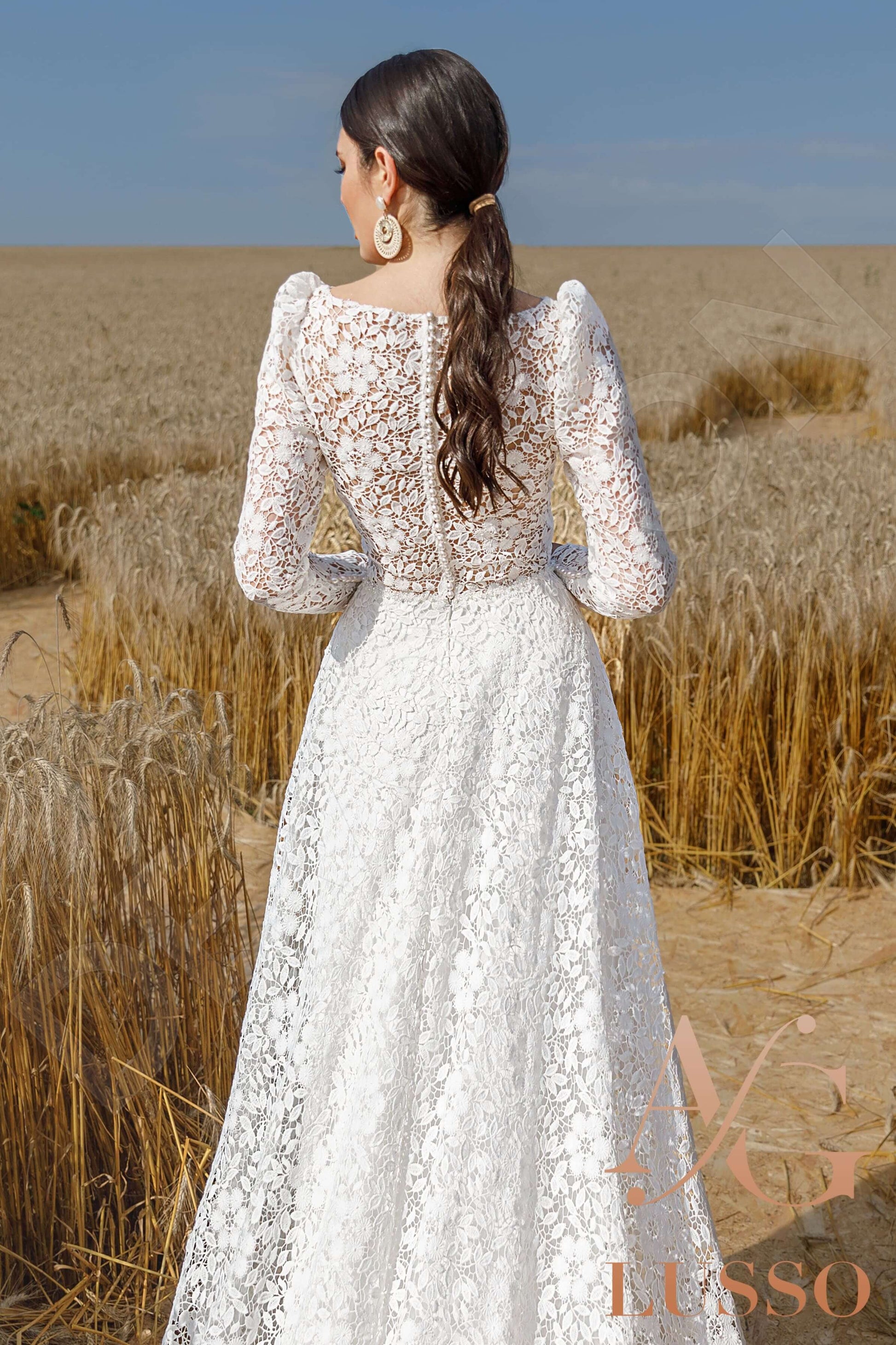 Bree A-line Jewel Ivory Wedding dress