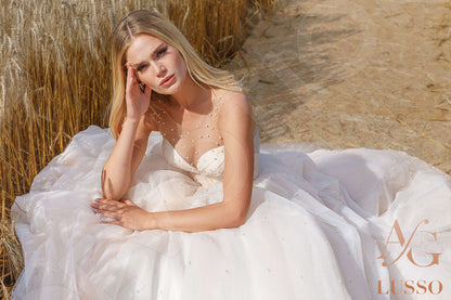 Brenditta Illusion back A-line Sleeveless Wedding Dress 9