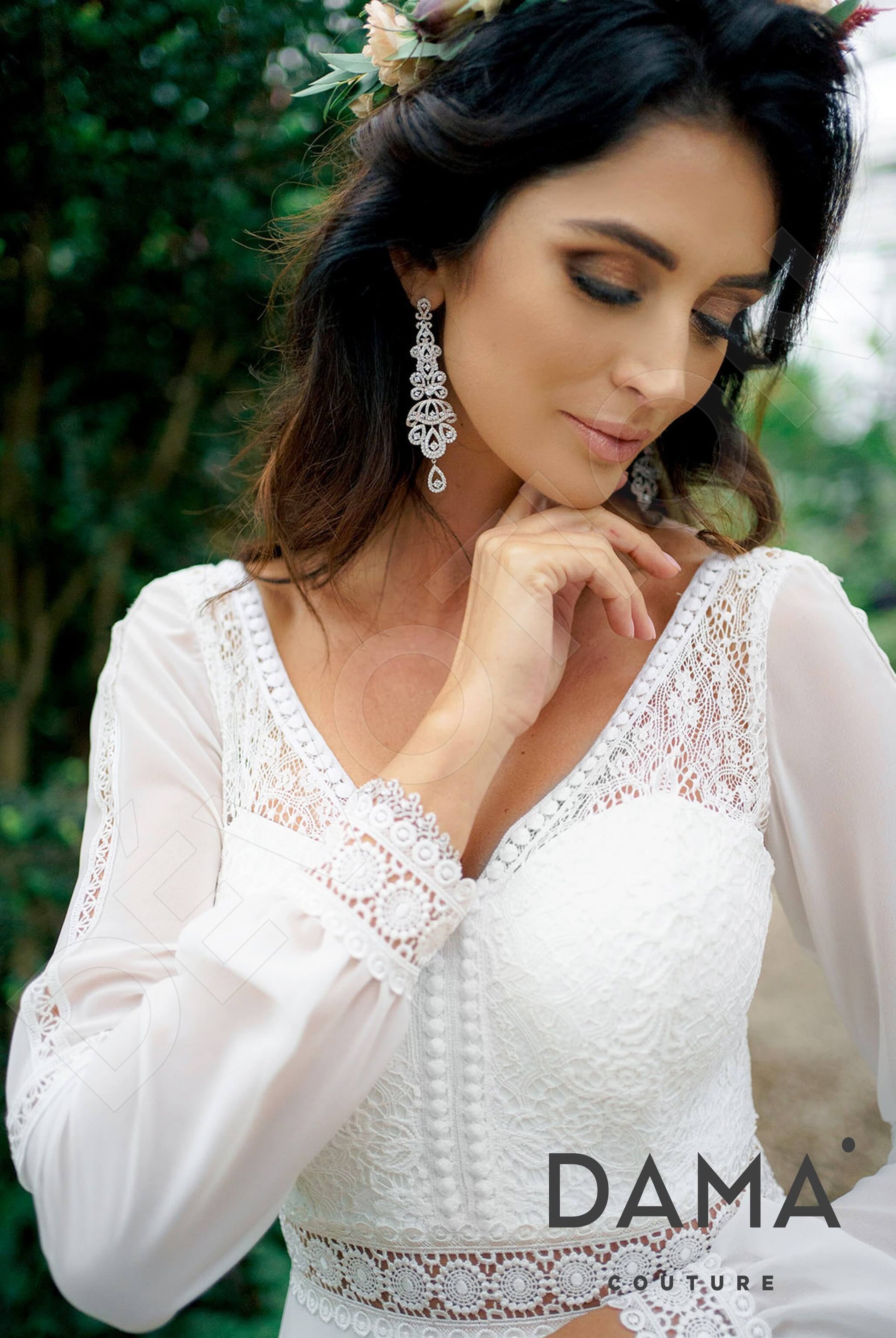 Layla A-line V-neck Ivory Wedding dress