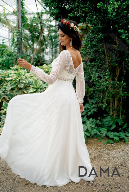 Layla Open back A-line Long sleeve Wedding Dress Back