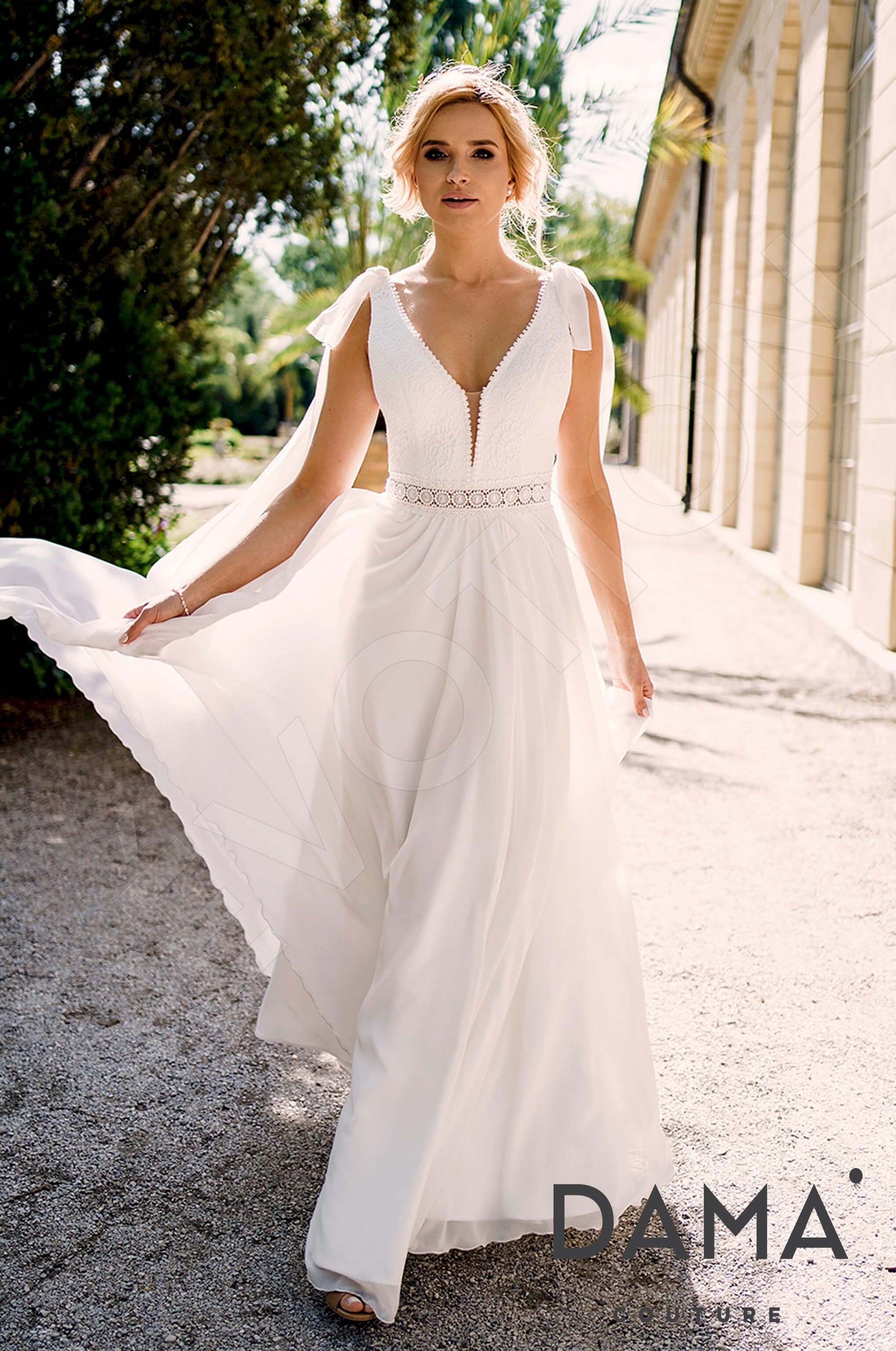 Olimpia A-line V-neck Ivory Wedding dress
