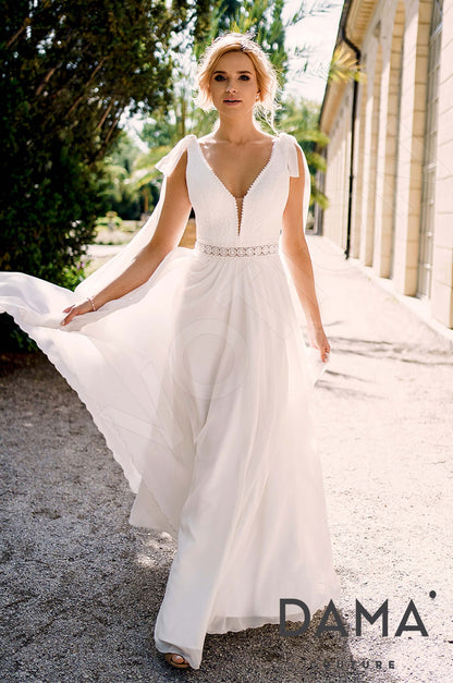 Olimpia Open back A-line Sleeveless Wedding Dress Back
