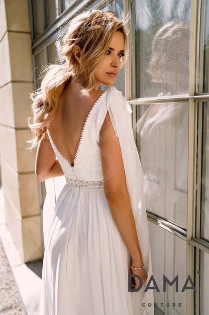 Olimpia Open back A-line Sleeveless Wedding Dress 2