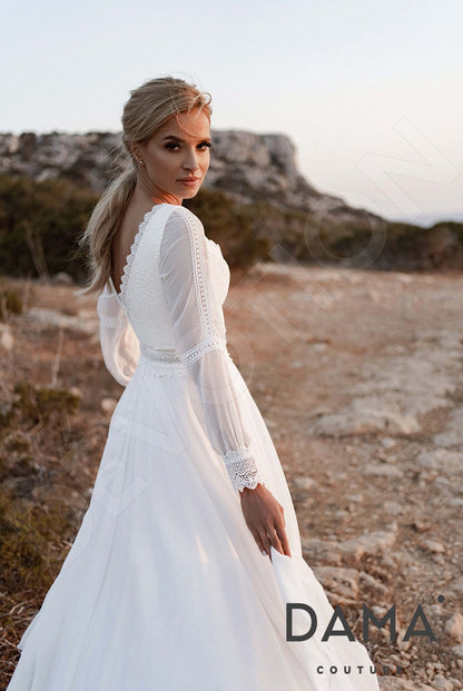Merida Open back A-line Long sleeve Wedding Dress 9