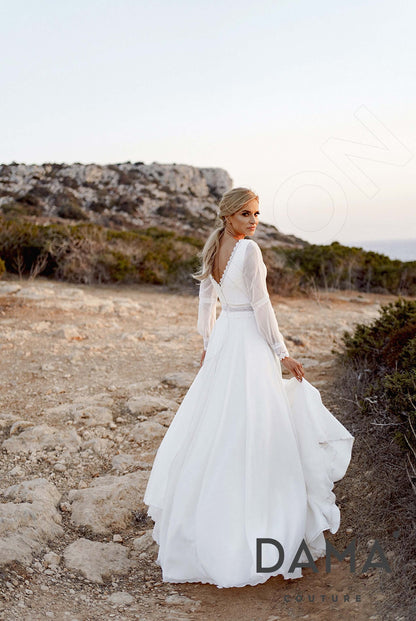 Merida Open back A-line Long sleeve Wedding Dress 11