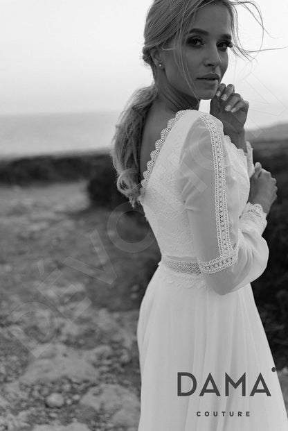 Merida Open back A-line Long sleeve Wedding Dress 10