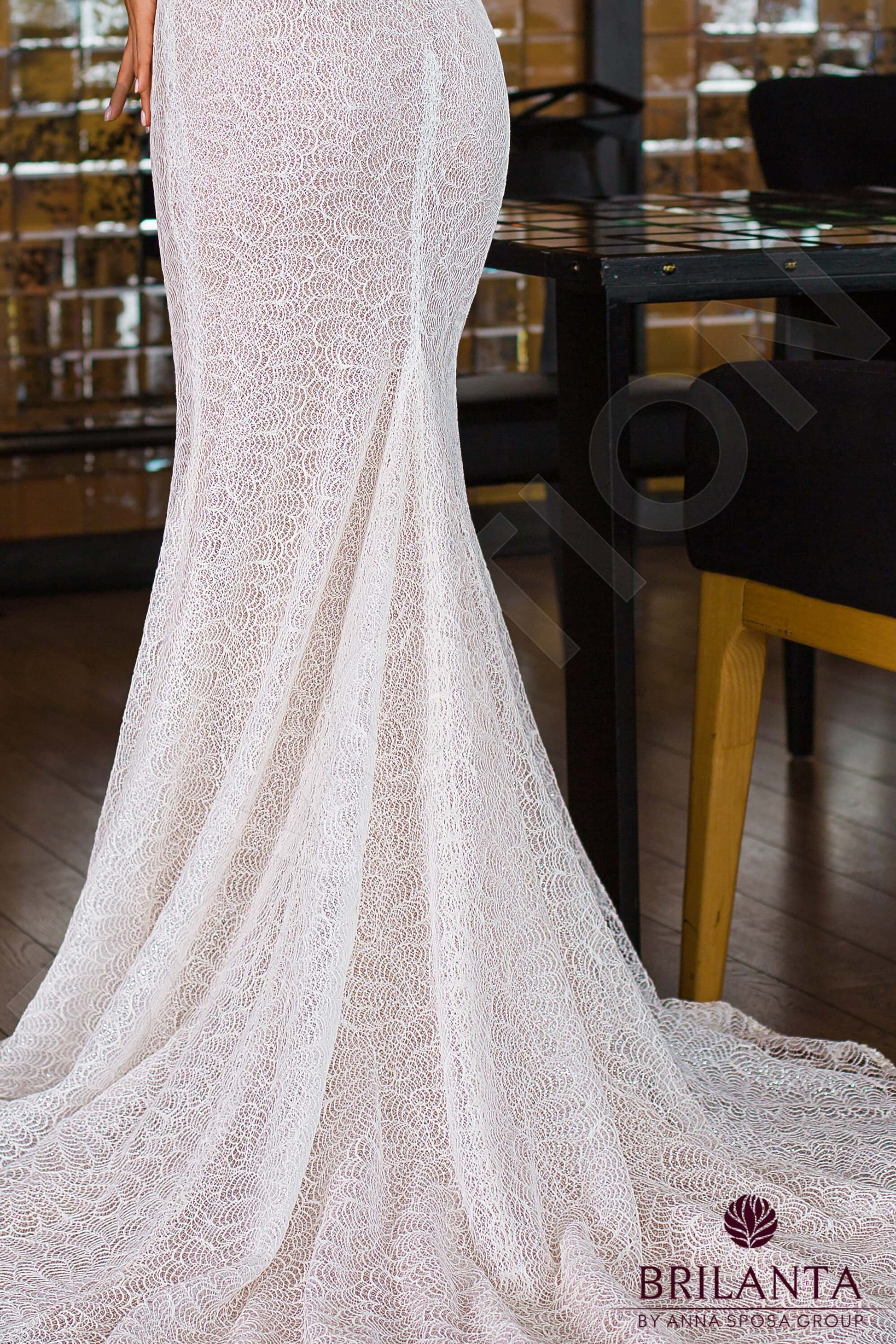 Garissa Trumpet/Mermaid Scoop Milk Cappuccino Wedding dress