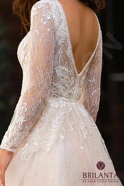 Judy Open back A-line Long sleeve Wedding Dress 6