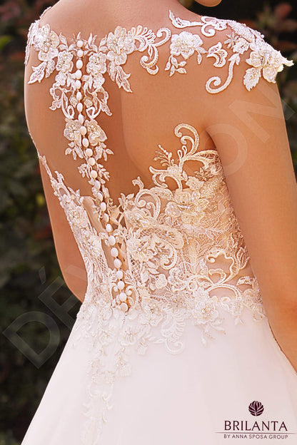 Lotinna Full back A-line Short/ Cap sleeve Wedding Dress 4