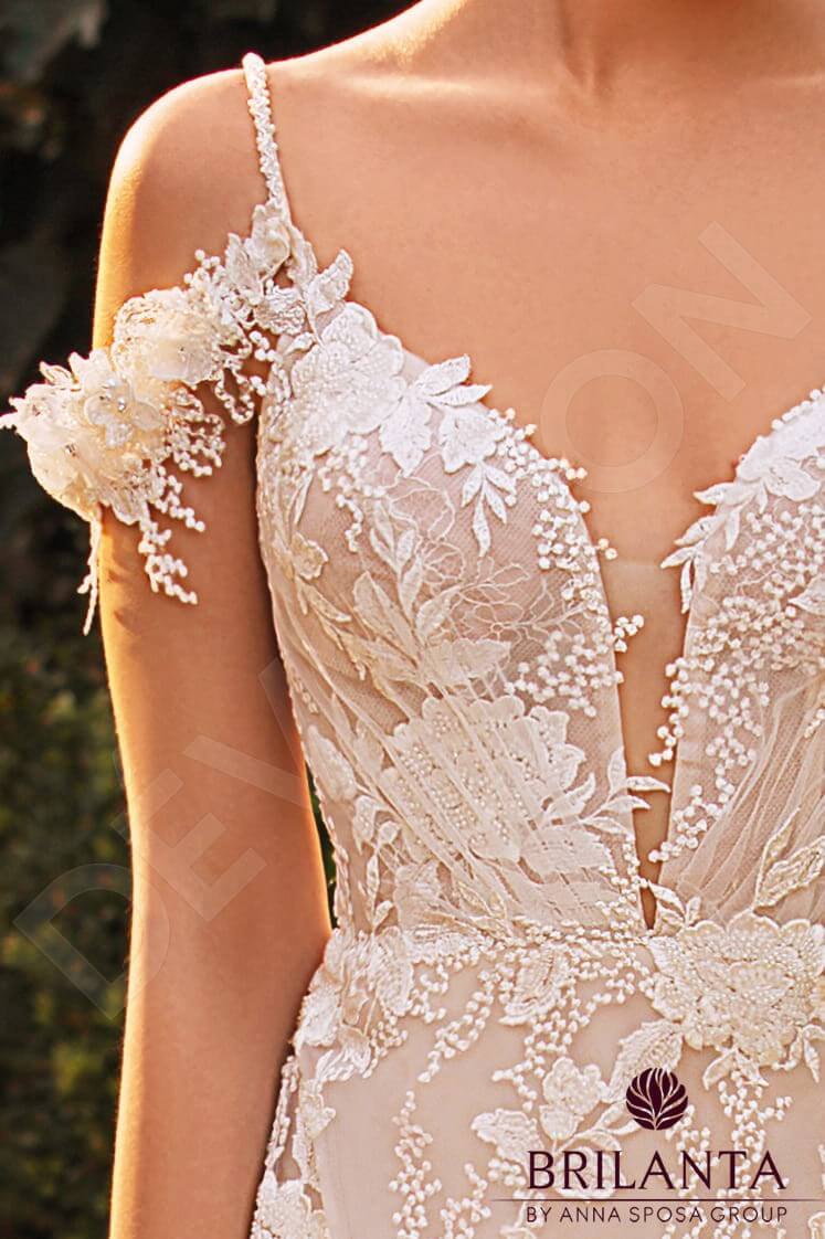 Myrtella Open back A-line Straps Wedding Dress 5