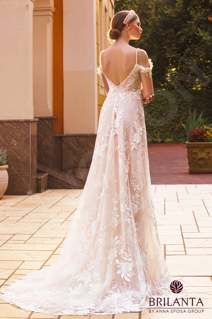 Myrtella Open back A-line Straps Wedding Dress Back