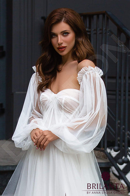 Romi Open back A-line Long sleeve Wedding Dress 7