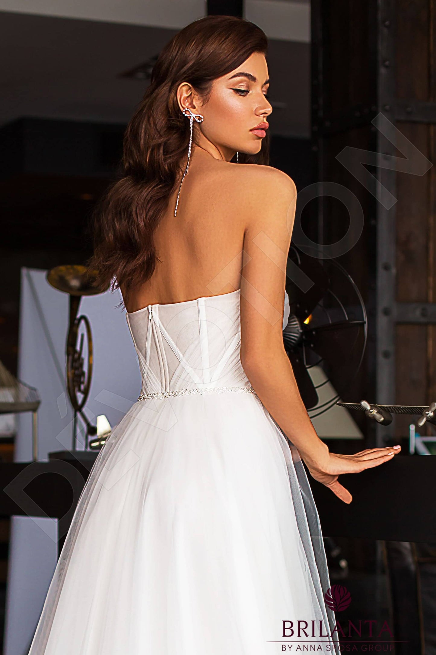Romi Open back A-line Long sleeve Wedding Dress 3