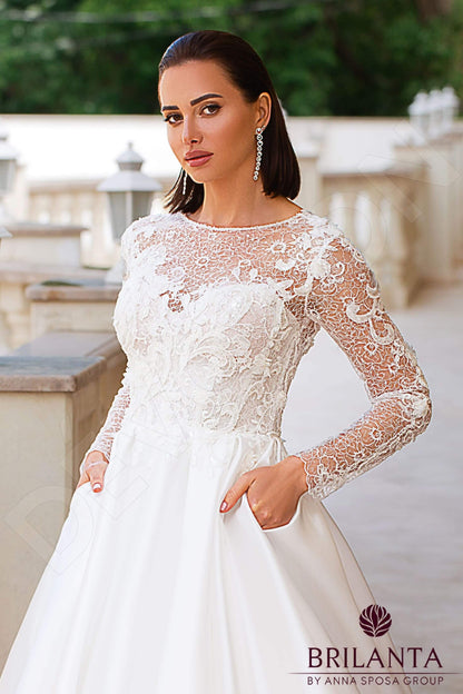 Vilette Full back A-line Long sleeve Wedding Dress 5