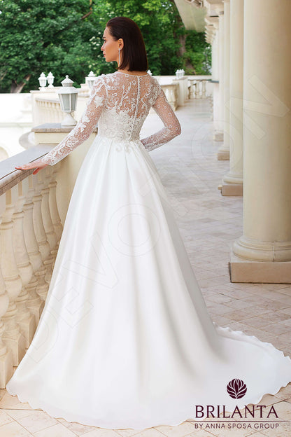 Vilette Full back A-line Long sleeve Wedding Dress Back