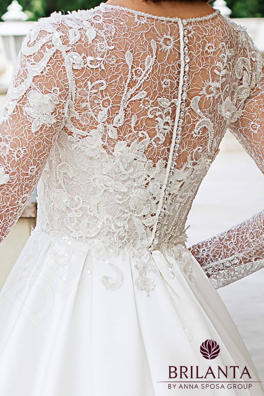 Vilette A-line Jewel Milk Wedding dress