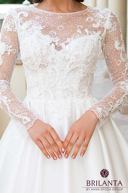 Vilette Full back A-line Long sleeve Wedding Dress 7