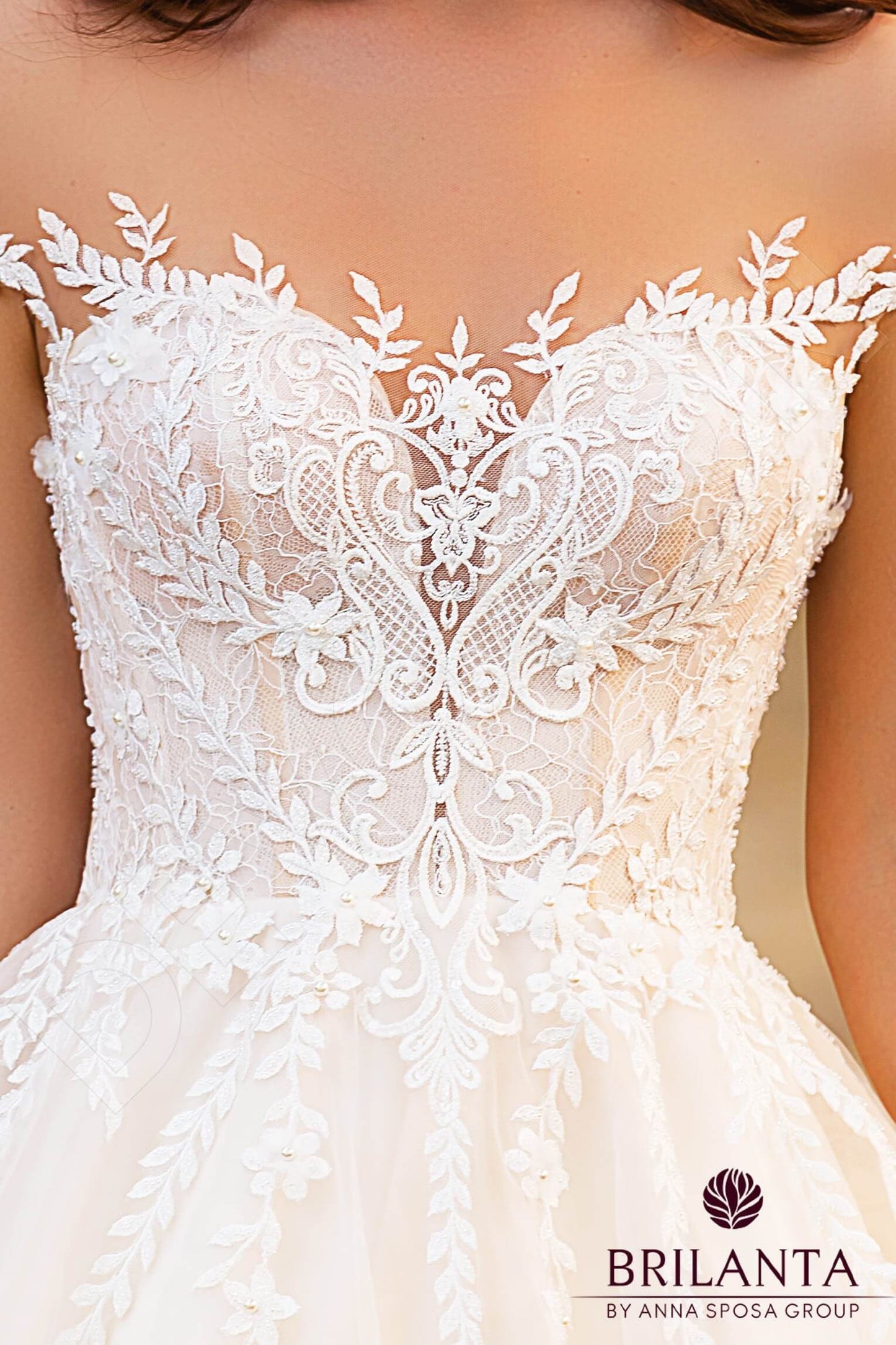 Willer Illusion back A-line Short/ Cap sleeve Wedding Dress 6