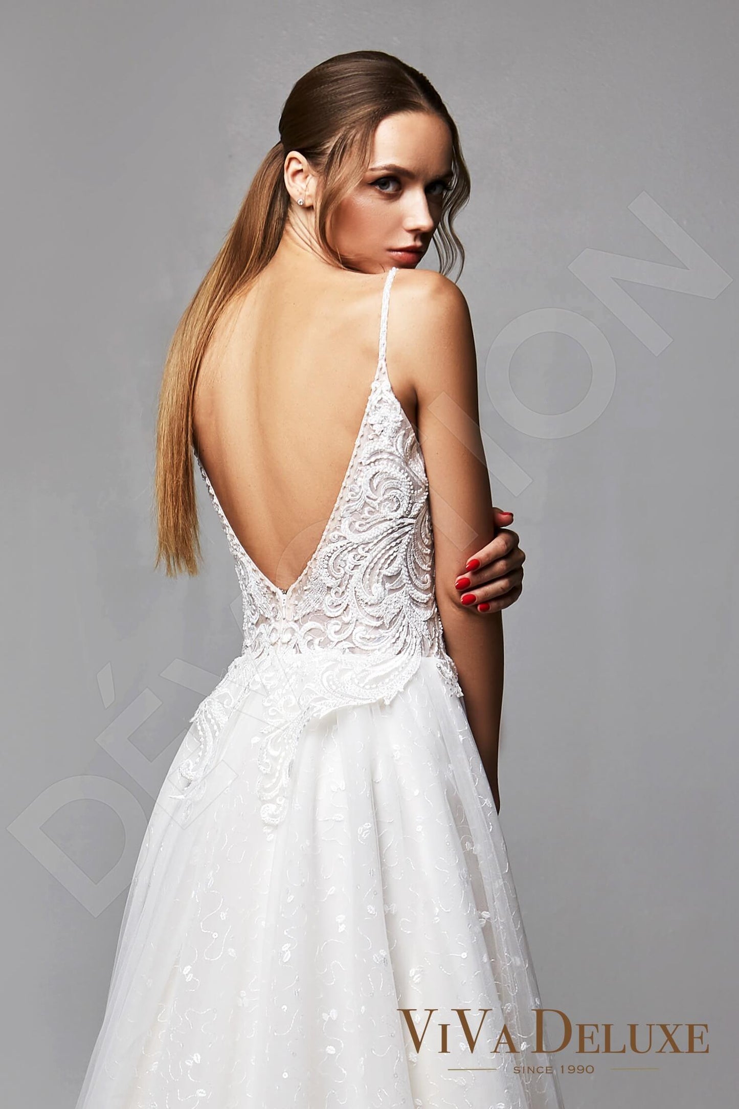 Adelle Open back A-line Sleeveless Wedding Dress 3