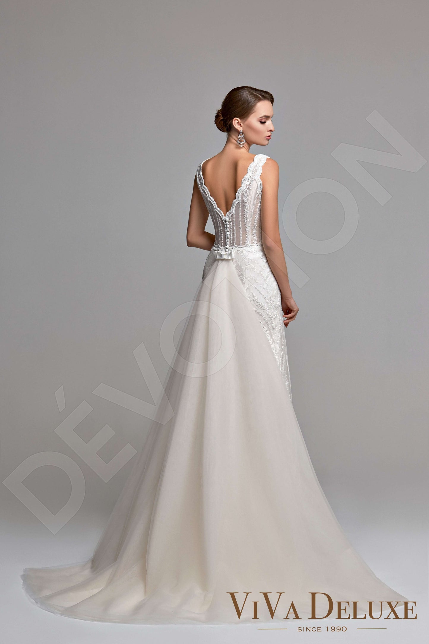 Vivena Open back A-line Sleeveless Wedding Dress Back