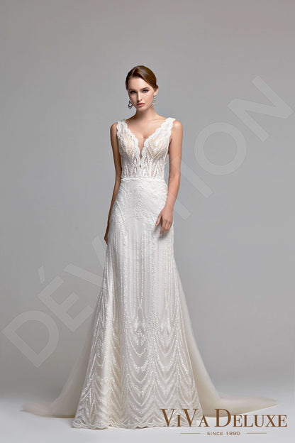 Vivena Open back A-line Sleeveless Wedding Dress 7