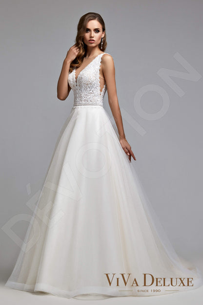 Annalise Open back A-line Sleeveless Wedding Dress Front