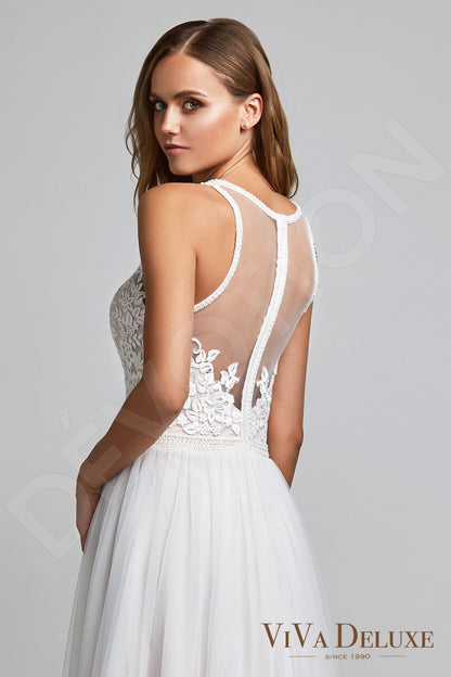 Danice Full back A-line Sleeveless Wedding Dress 3