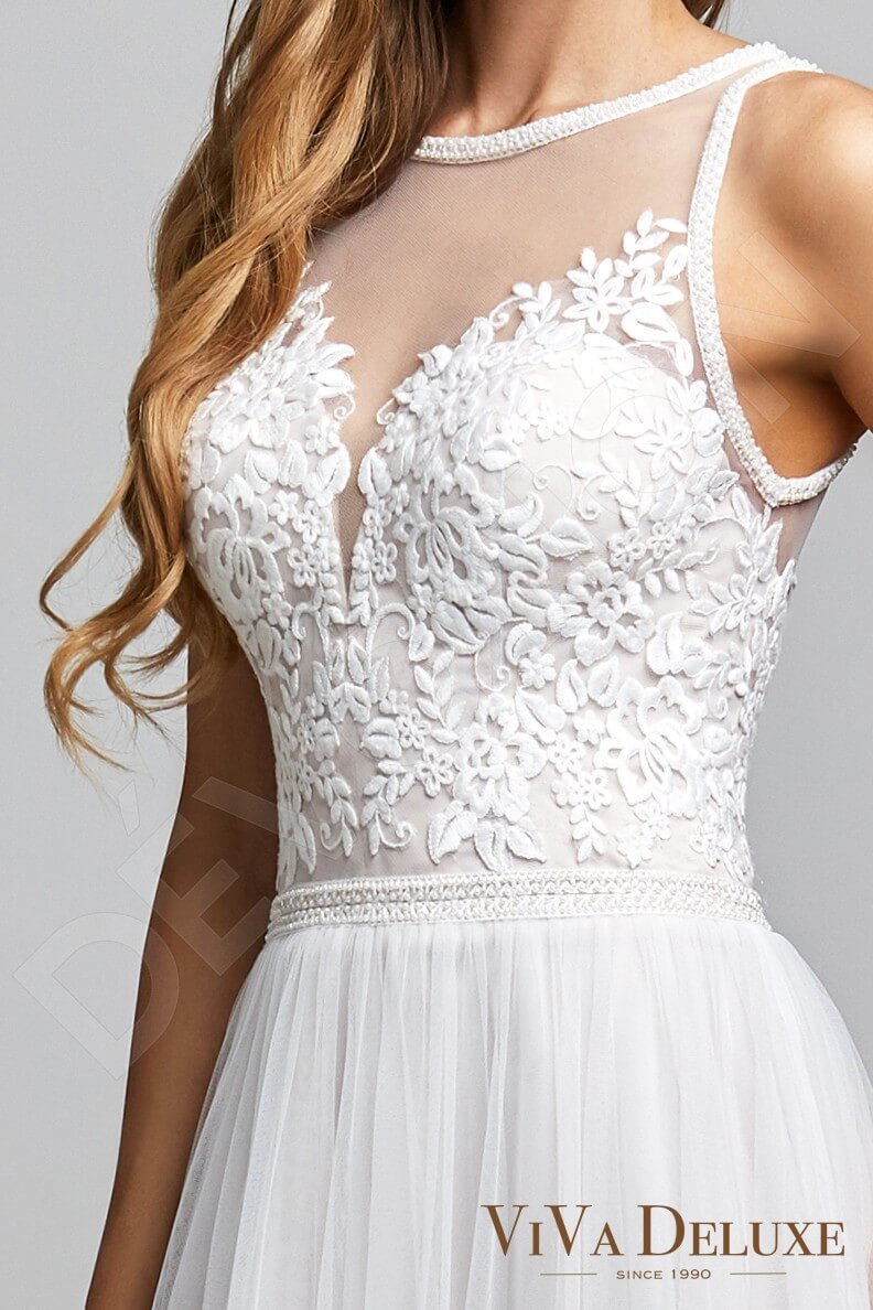 Danice Full back A-line Sleeveless Wedding Dress 4
