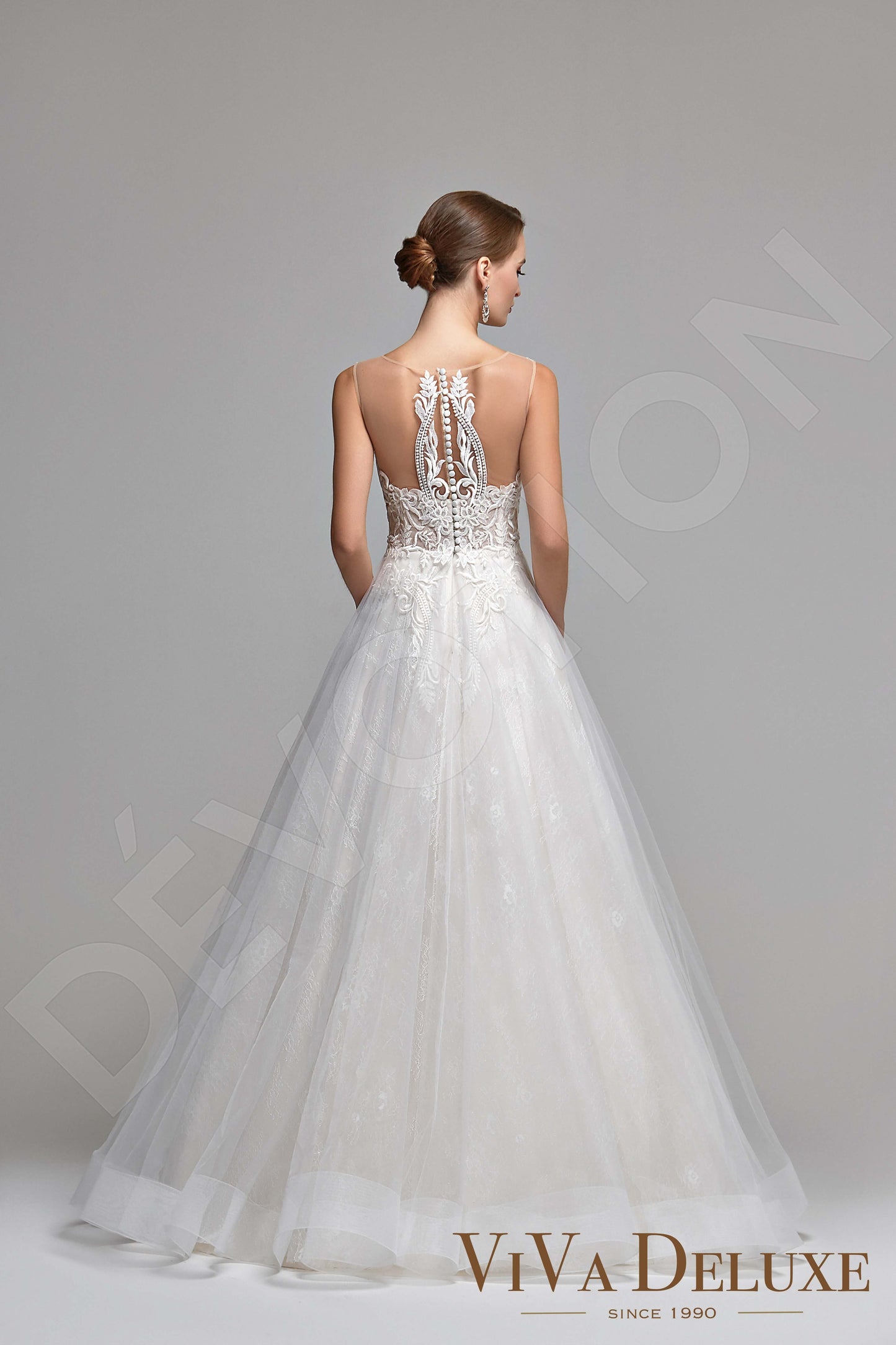 Silvi Full back A-line Sleeveless Wedding Dress Back