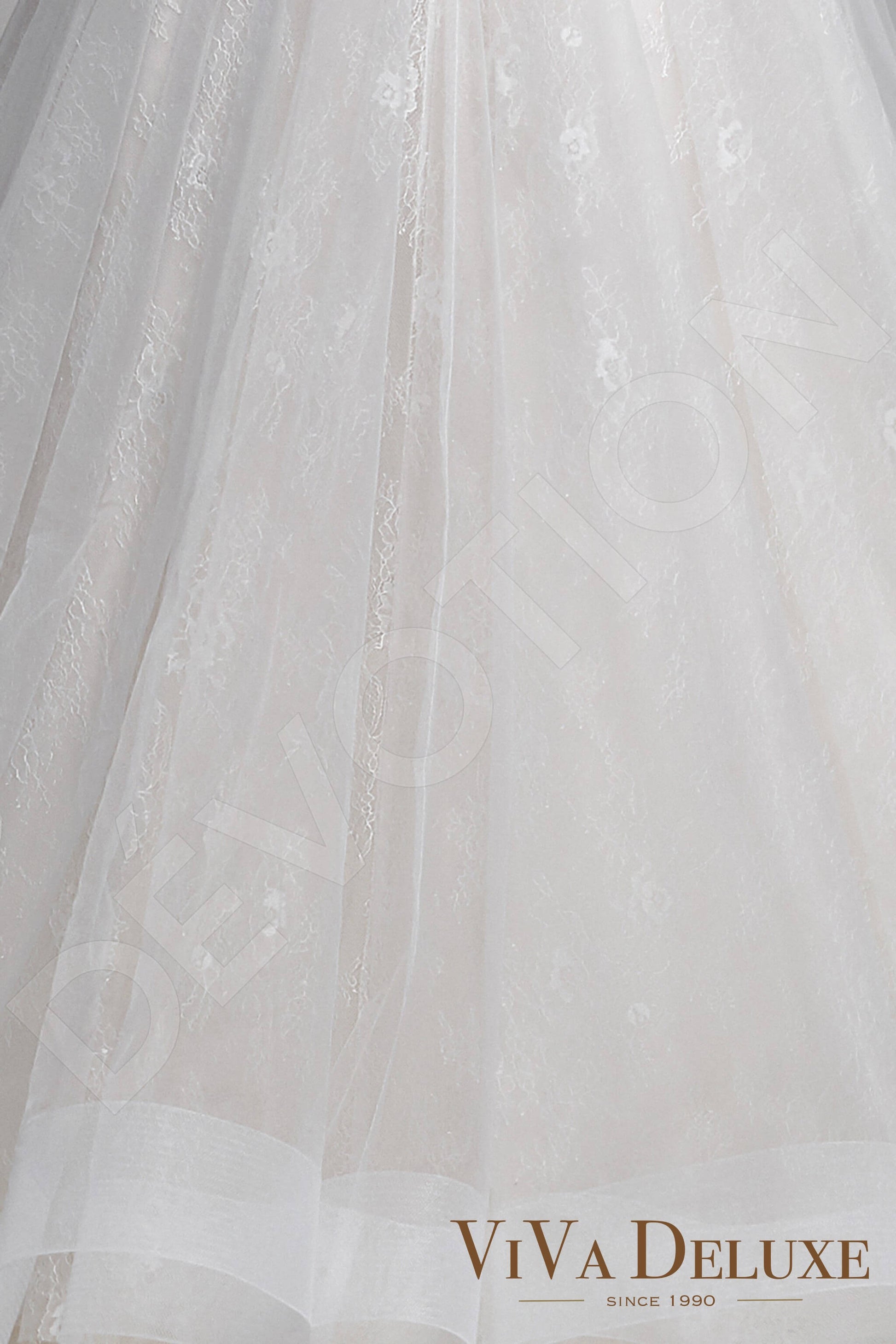 Silvi A-line Scoop Ivory Nude Wedding dress