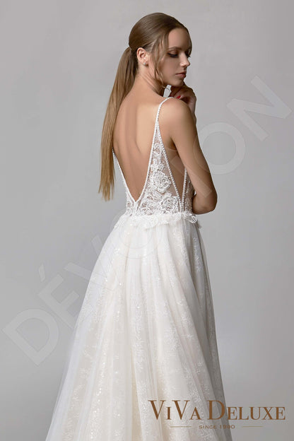 Rosellina Open back A-line Straps Wedding Dress 3