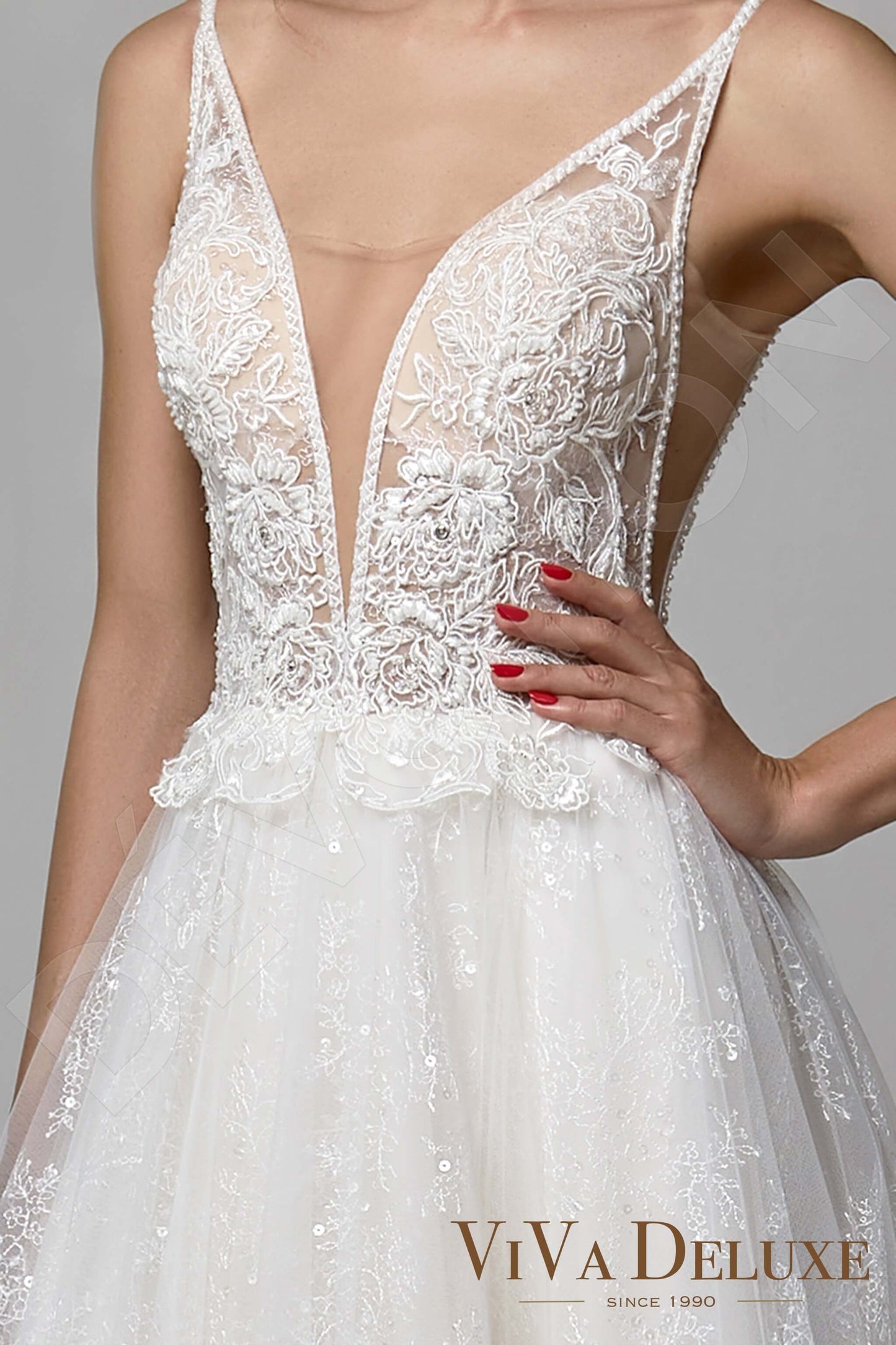 Rosellina Open back A-line Straps Wedding Dress 4