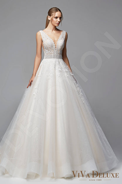 Reginea Open back A-line Sleeveless Wedding Dress Front