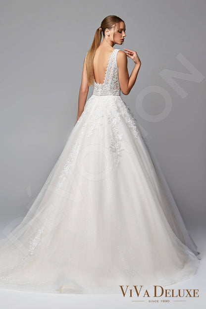 Reginea Open back A-line Sleeveless Wedding Dress Back