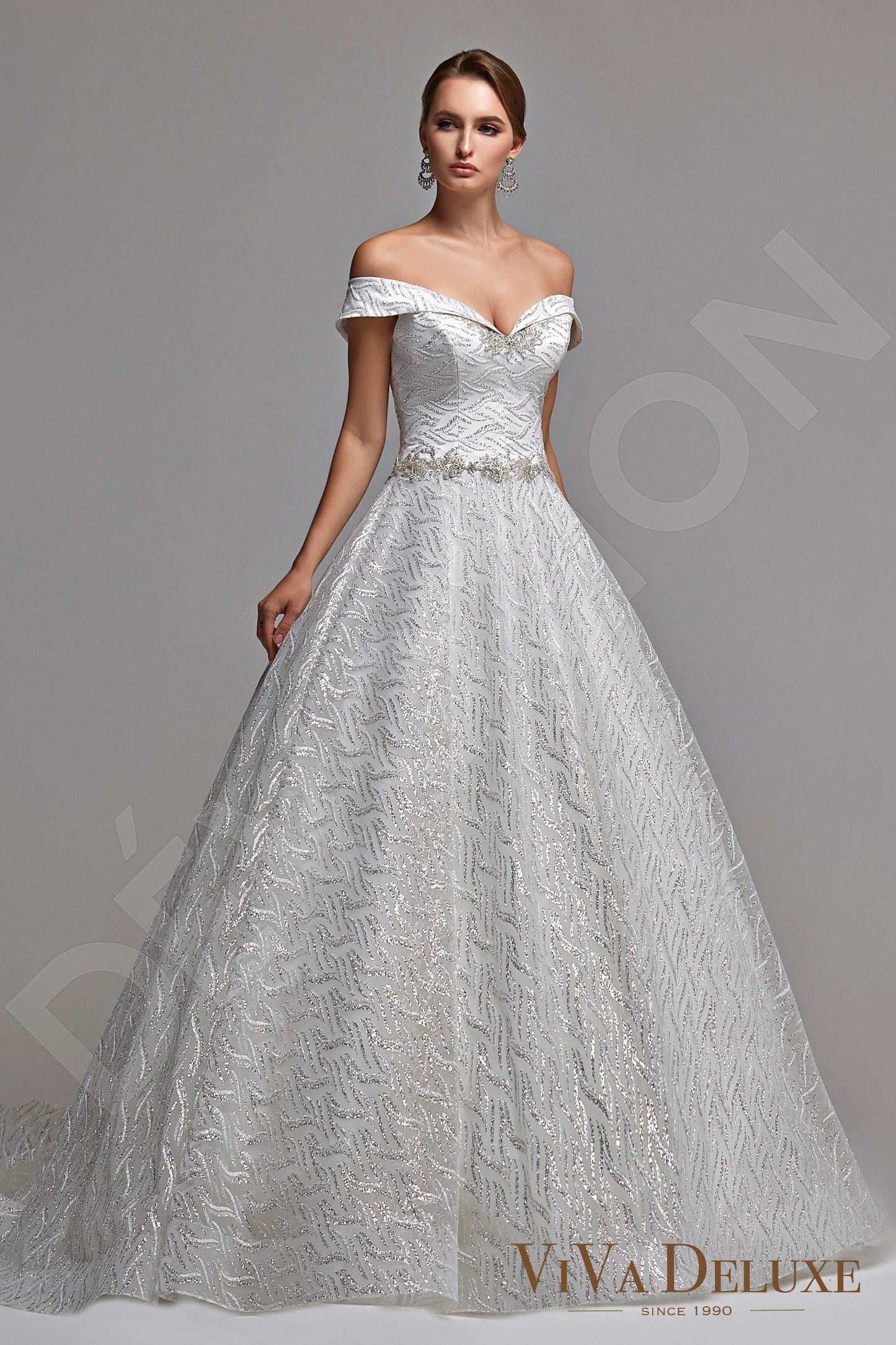 Perla Open back Princess/Ball Gown Sleeveless Wedding Dress Front
