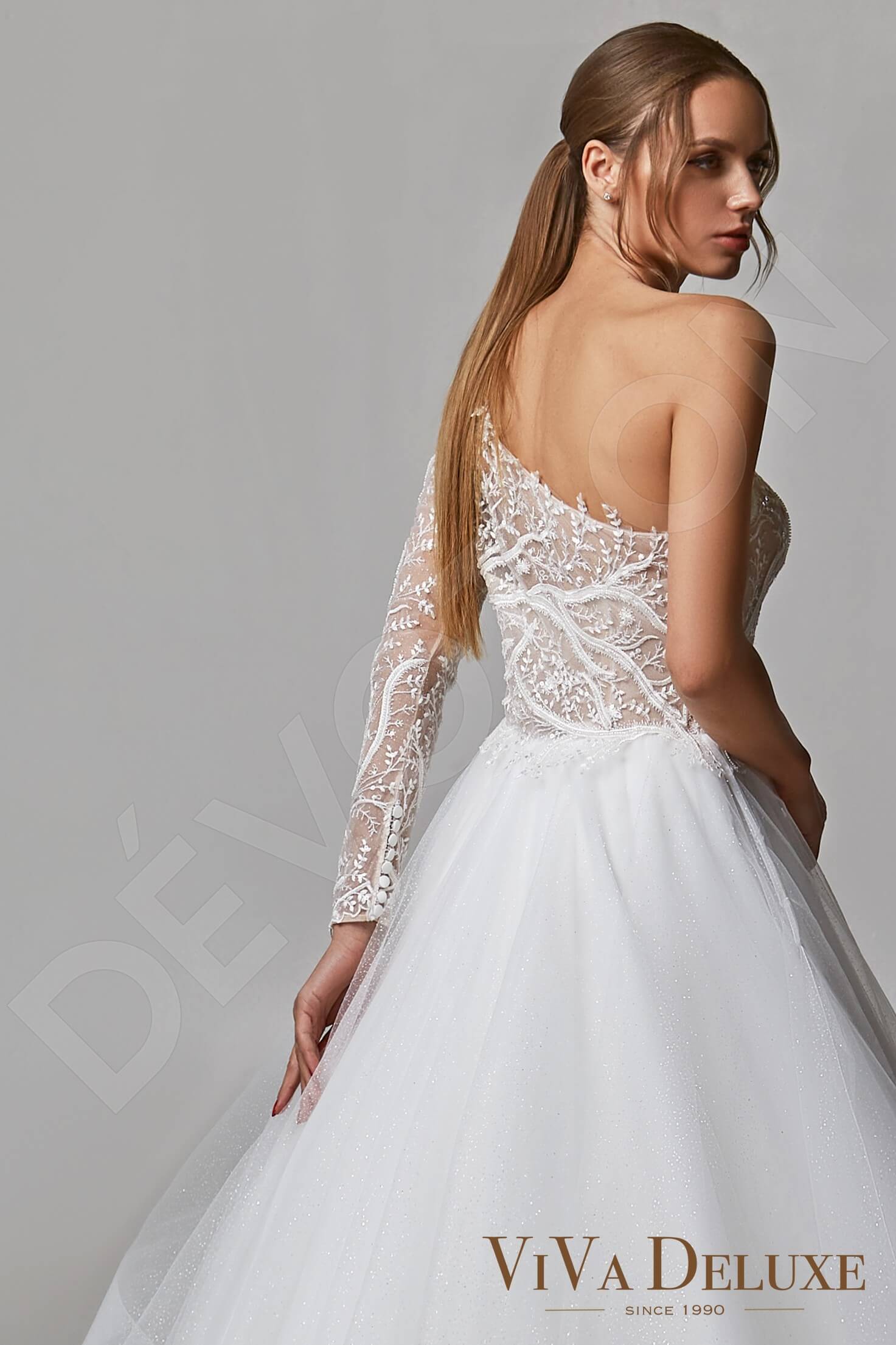 Nika A-line Asymmetric/One shoulder Ivory Wedding dress