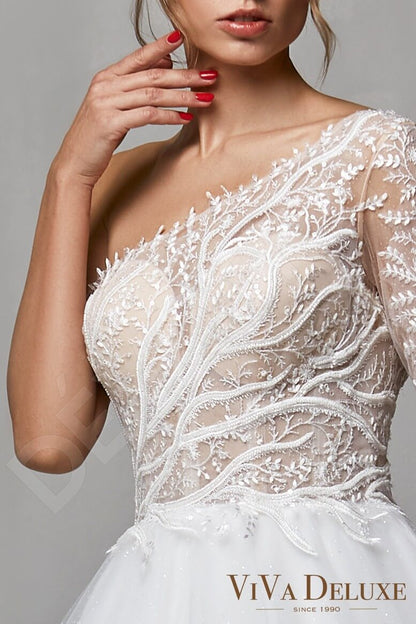 Nika Open back A-line Long sleeve Wedding Dress 8