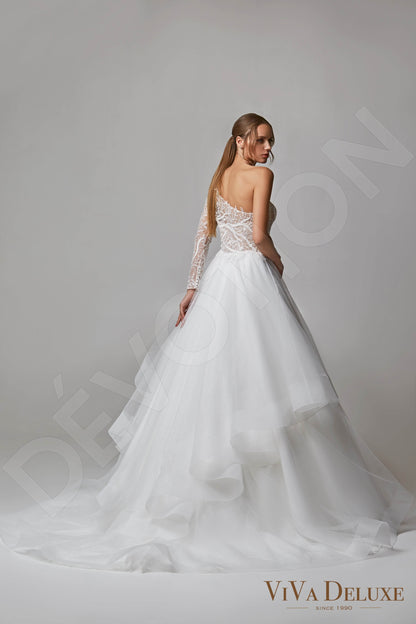 Nika Open back A-line Long sleeve Wedding Dress 9