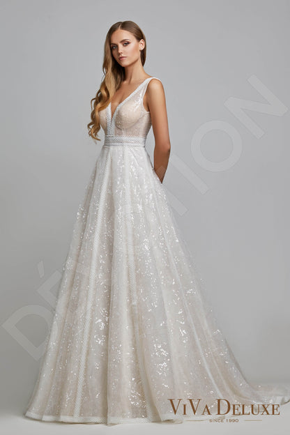 Nikoletina Open back A-line Sleeveless Wedding Dress Front