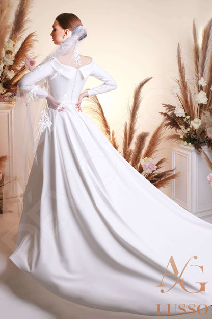Malani Full back A-line Long sleeve Wedding Dress Back