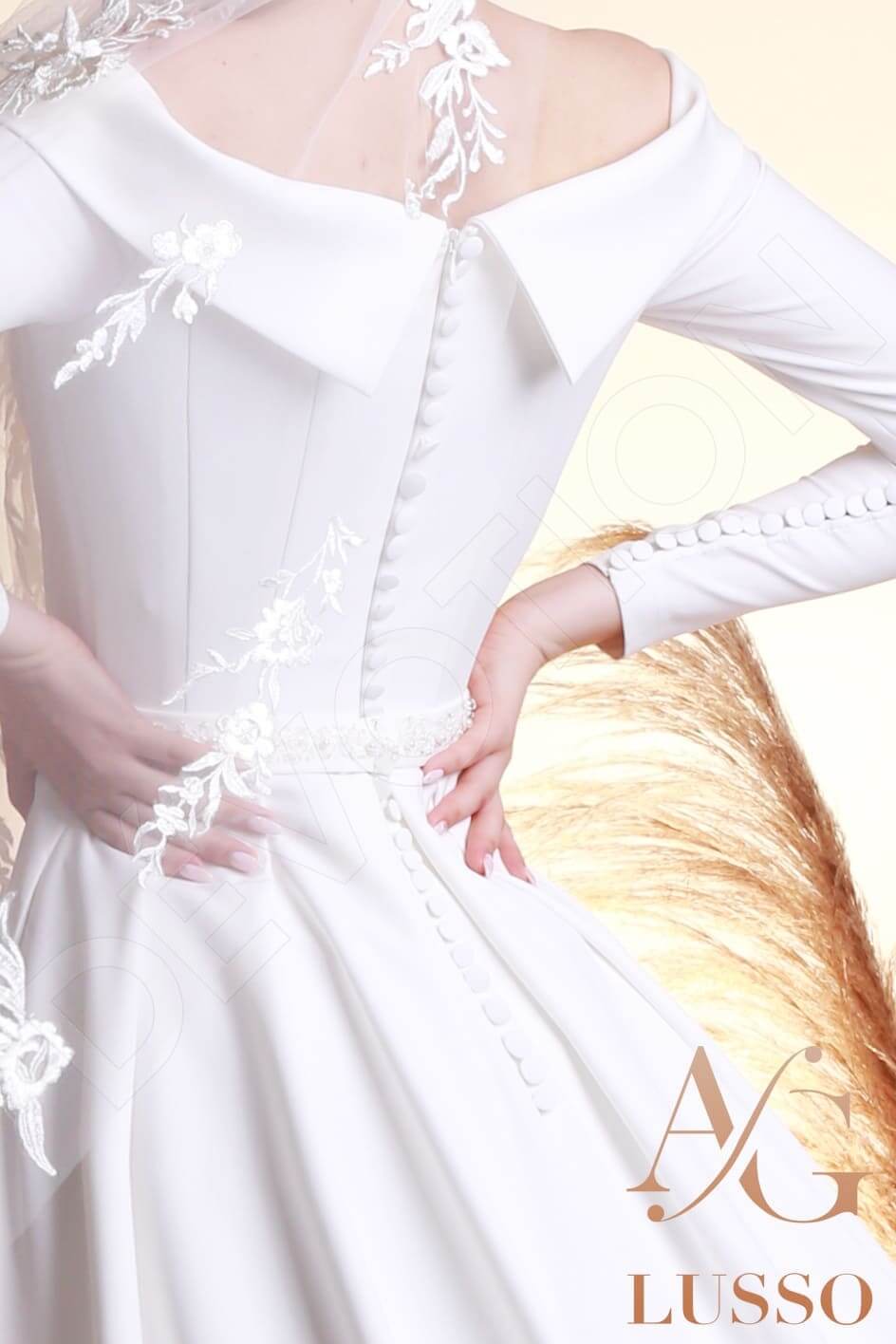 Malani Full back A-line Long sleeve Wedding Dress 7